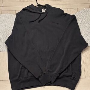 Champion Black Pullover Hoodie with Embroidered Logo